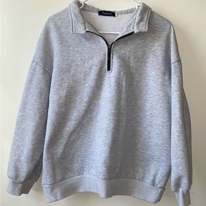 AUTOMET Womens Oversized Sweatshirts Hoodies Half Quarter Zip Pullover. Large!